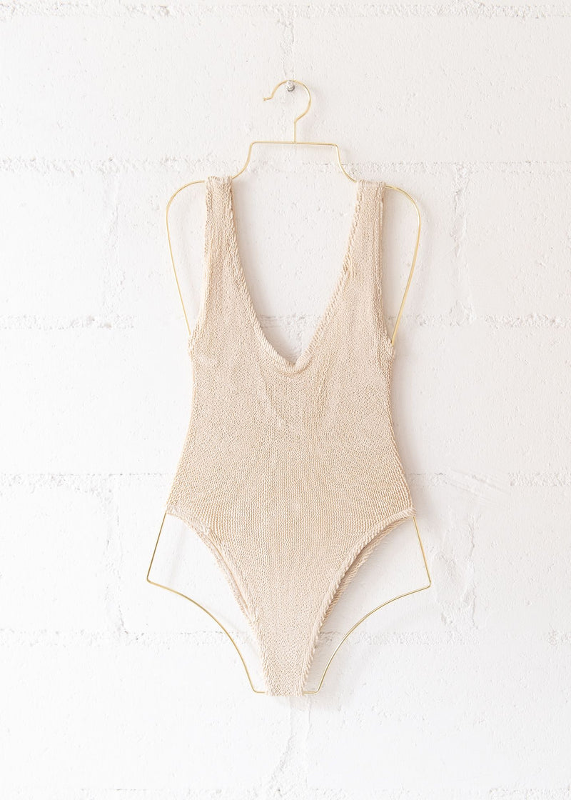 Marbella Scoop Neck One Piece Macadamia, from Love & Bikinis