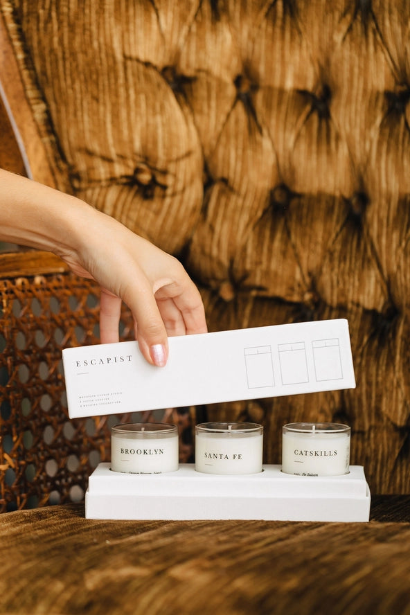 Smoke and Woods Mini Candle Gift Set, from Brooklyn Candle Studio