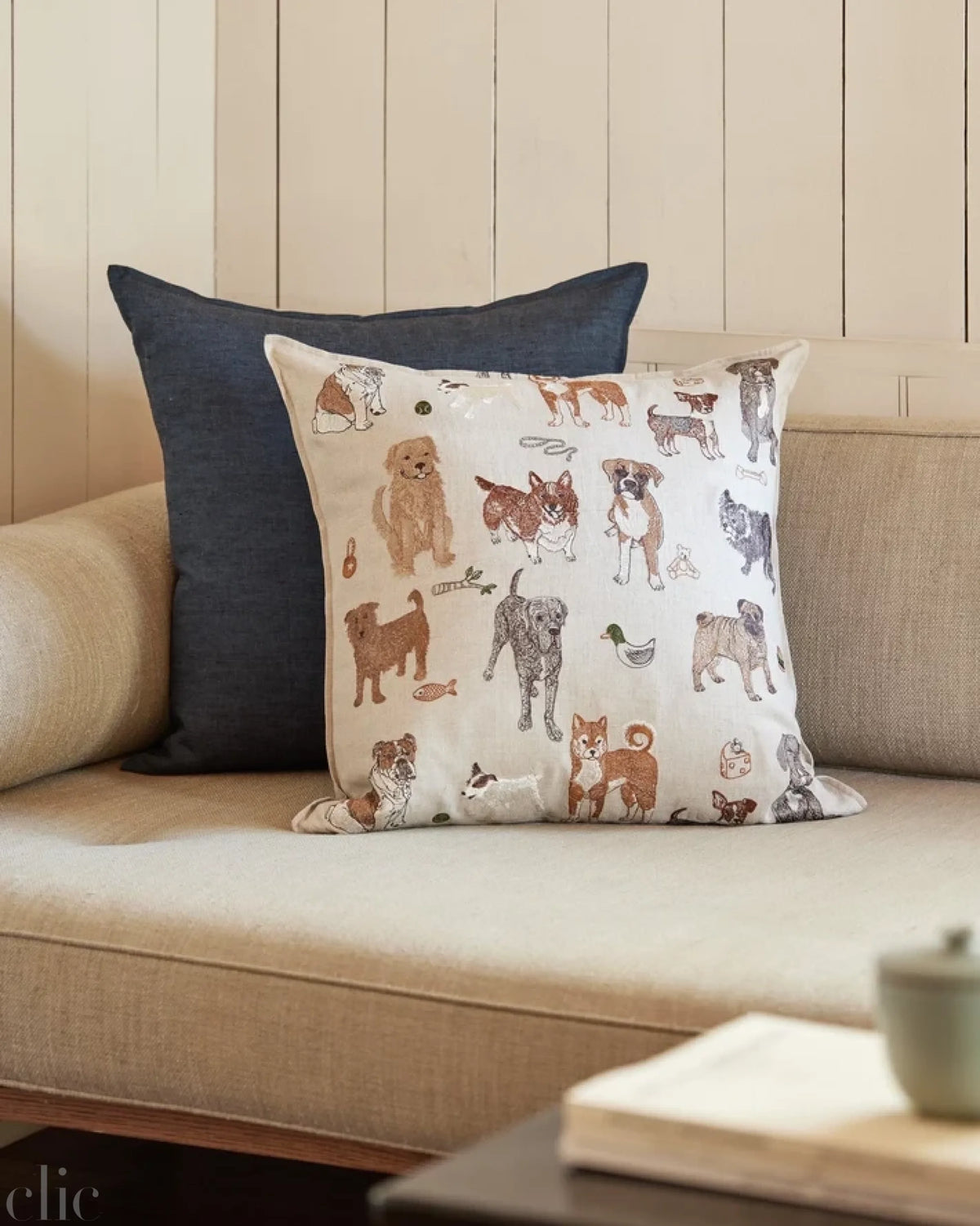 Dogs and Toys Pillow, from Coral & Tusk