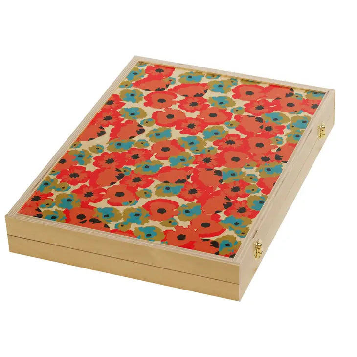 Poppy Red Tabletop Backgammon, from Wolfum Studio
