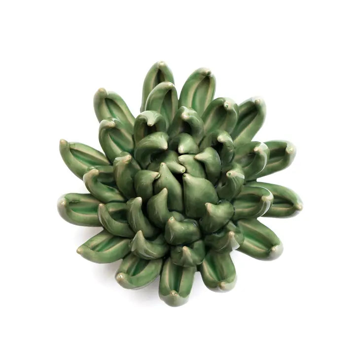 English Garden Succulent Ceramic Flowers in Green, from Chive