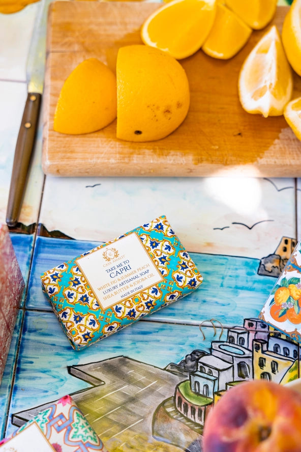 Take Me To Capri White Fig & Summer Peach Bar Soap, from Casa Amalfi