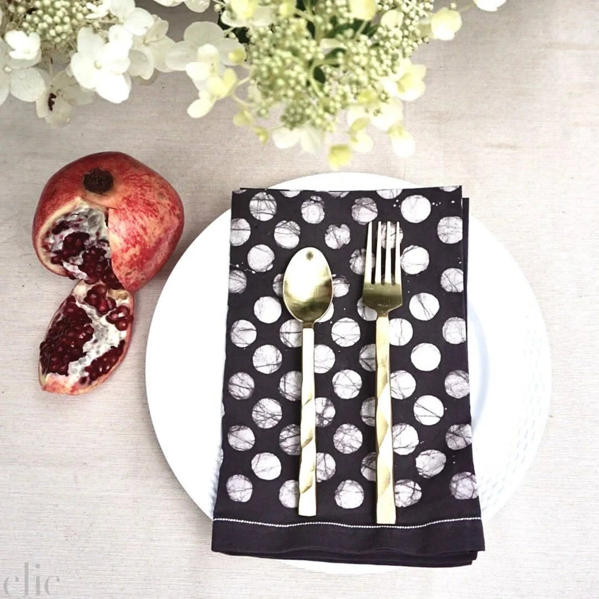 Polka Dot Napkin in Grey
