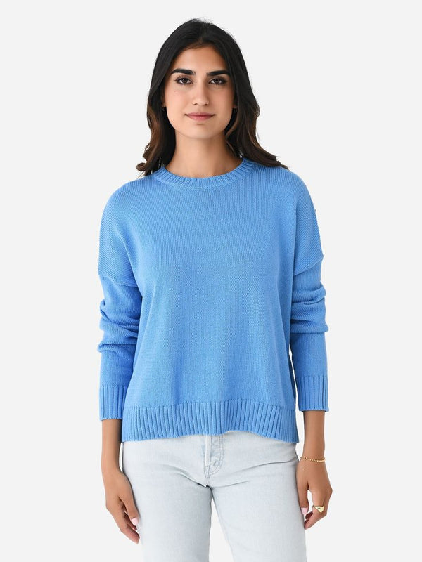 Italian Cotton Wide Pullover in Sky Blue, from Organic by John Patrick