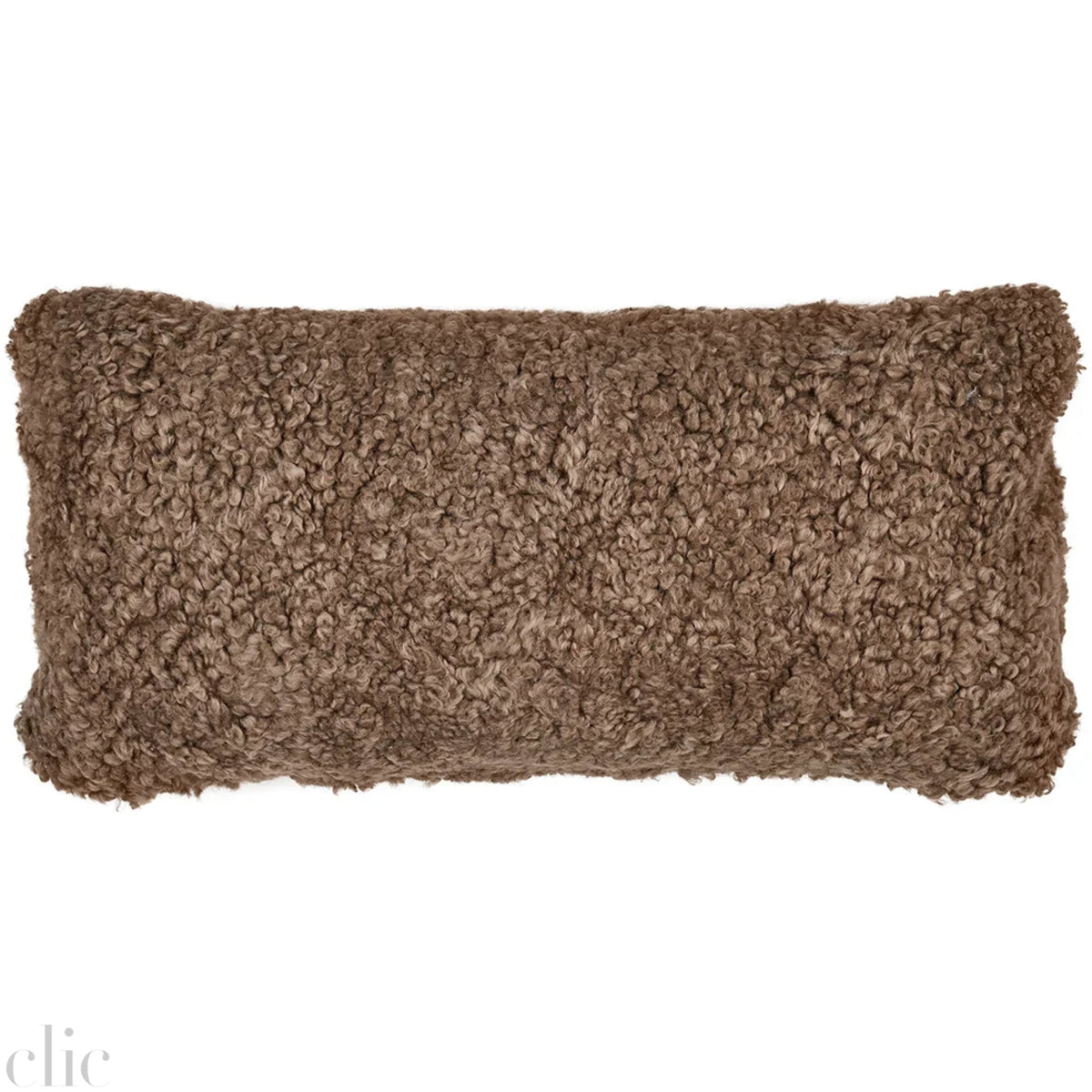Curly Sheepskin Cushion in Taupe