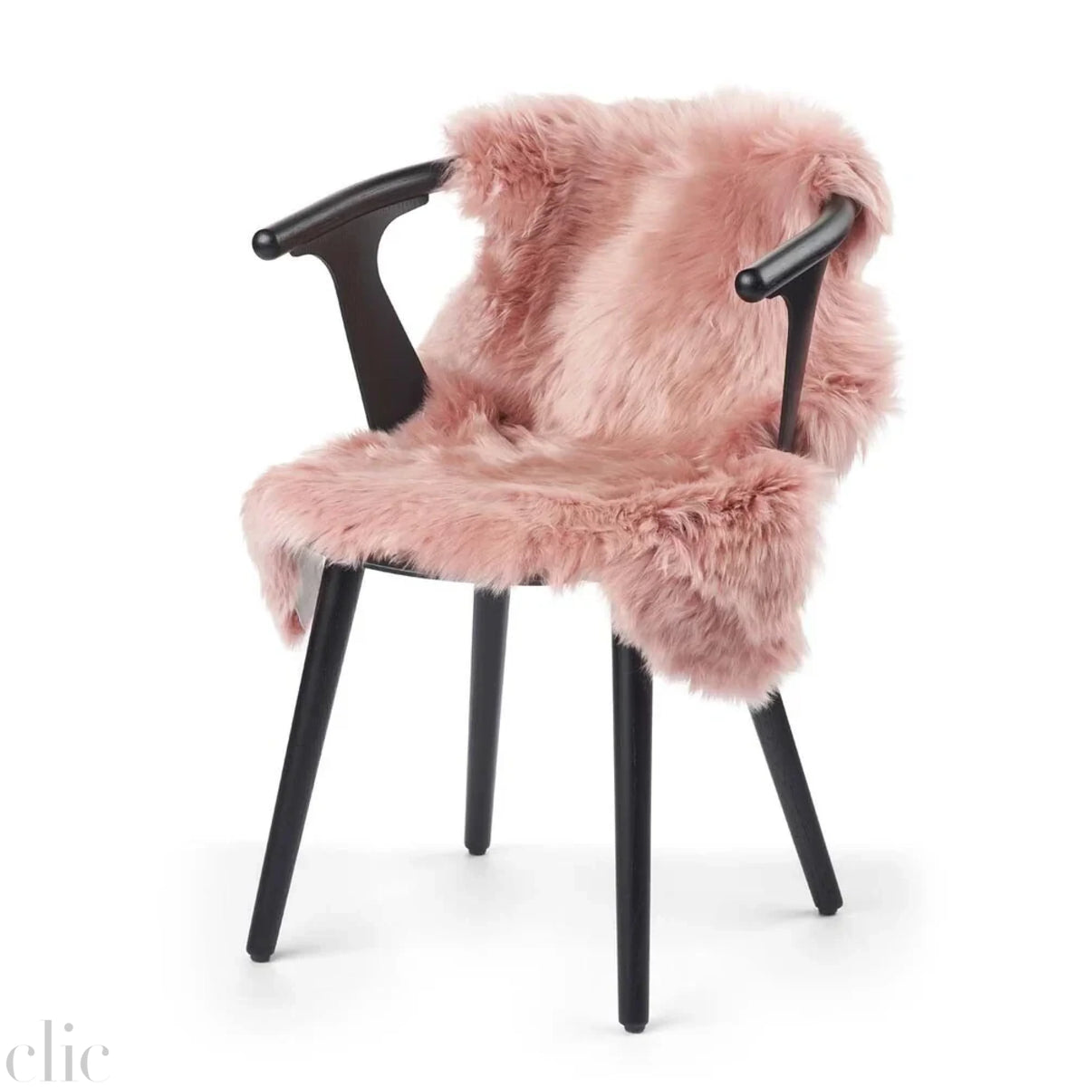 Long Wool Sheepskin Rug in Rosa