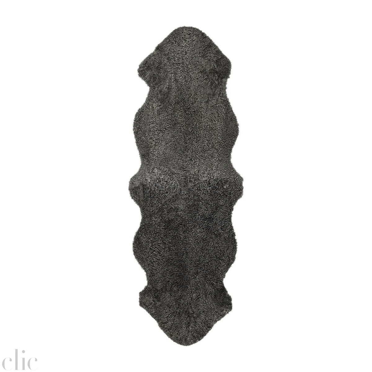 Curly Sheepskin Rug in Graphite
