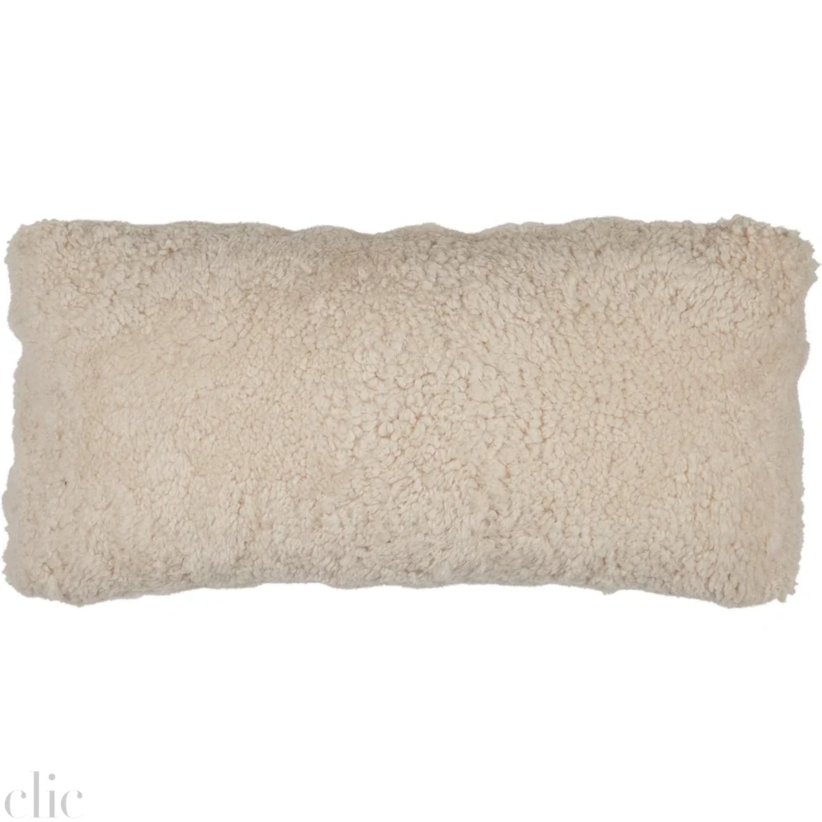 Double Sided Curly Sheepskin Cushion in Pearl