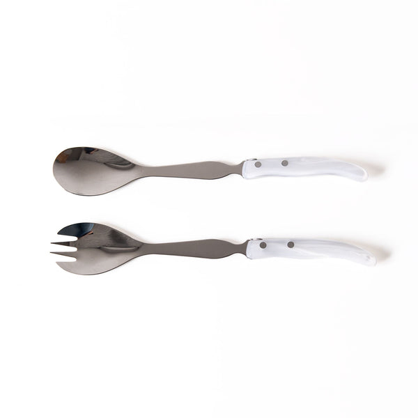 Berlingot Salad Servers in White, from Claude Dozorme