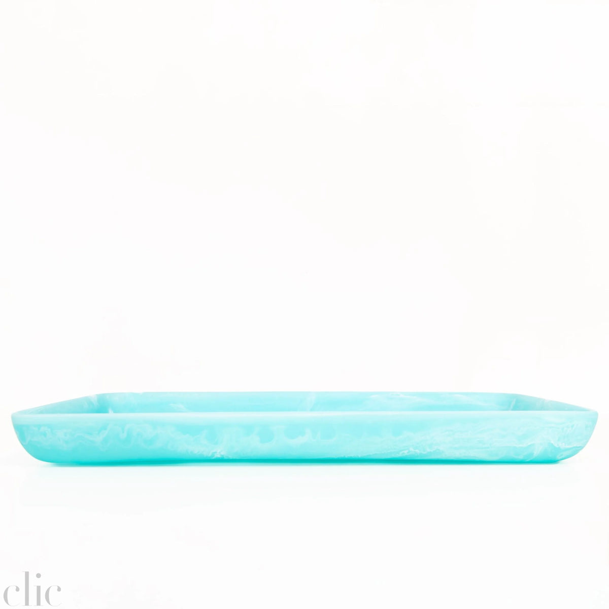 Large Rectangular Tray in Aqua Swirl, from Nashi Home