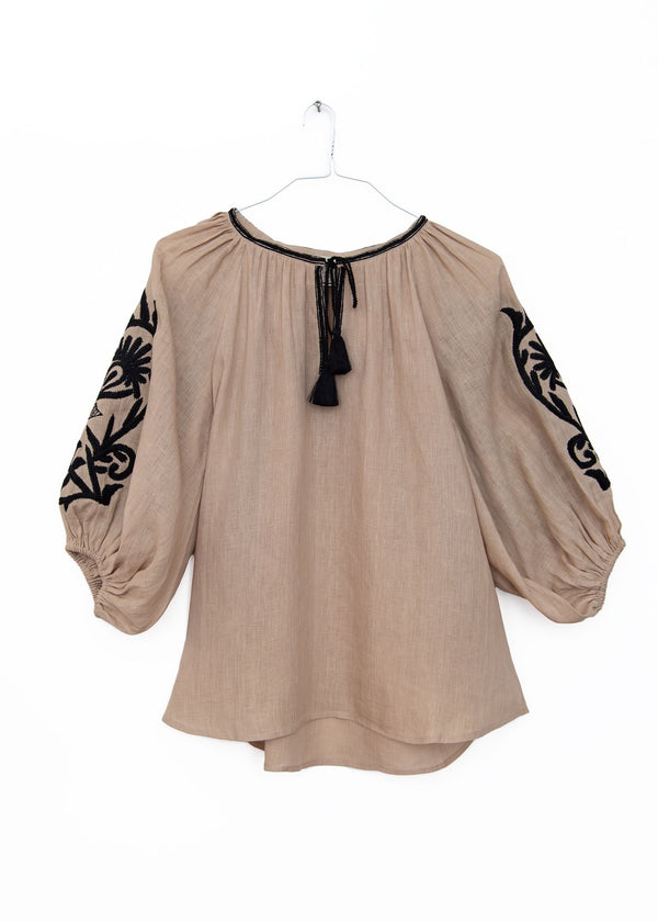 Top in Nude and Black, from Benaras by Citrus