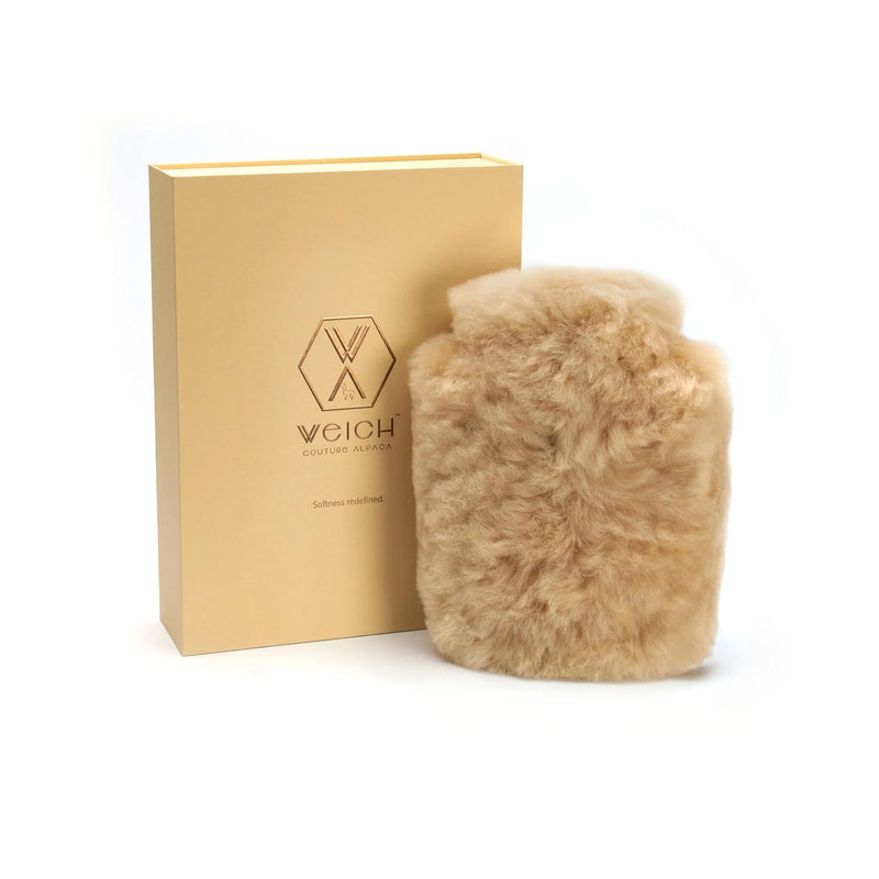 Calmo Alpaca Hot Water Bottle in Champagne, from Weich Couture Alpaca