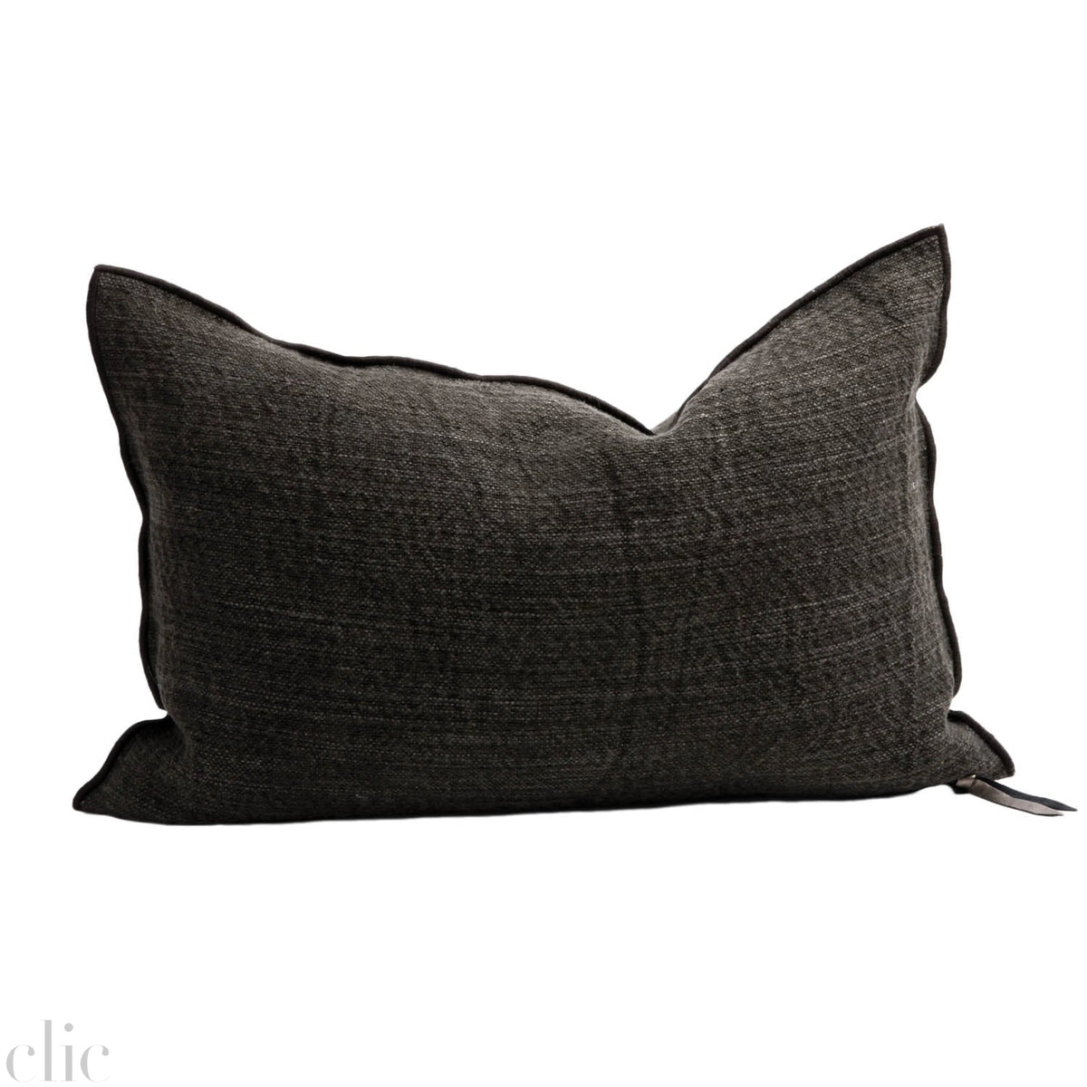 Canvas Nomade Pillow 16"x24" in Charbon, from Maison De Vacances