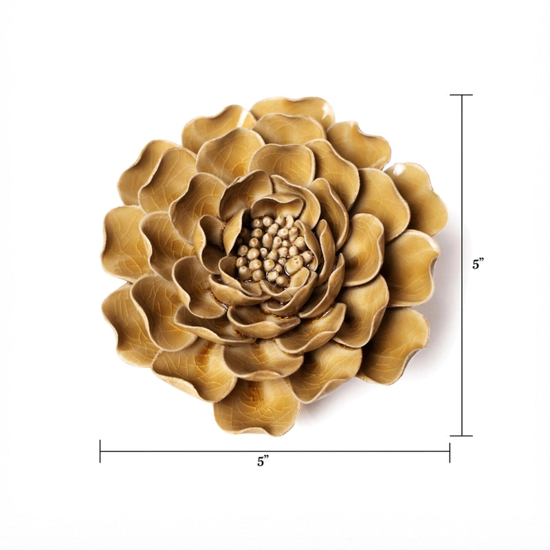 English Garden Ceramic Flower Wall Art in Caramel Charm Peony, from Chive