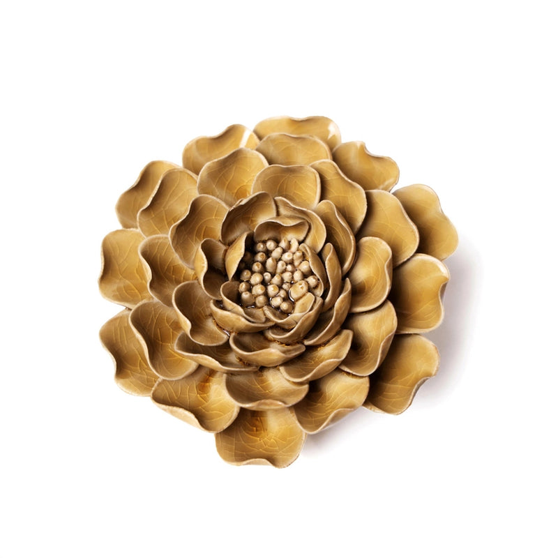 English Garden Ceramic Flower Wall Art in Caramel Charm Peony, from Chive