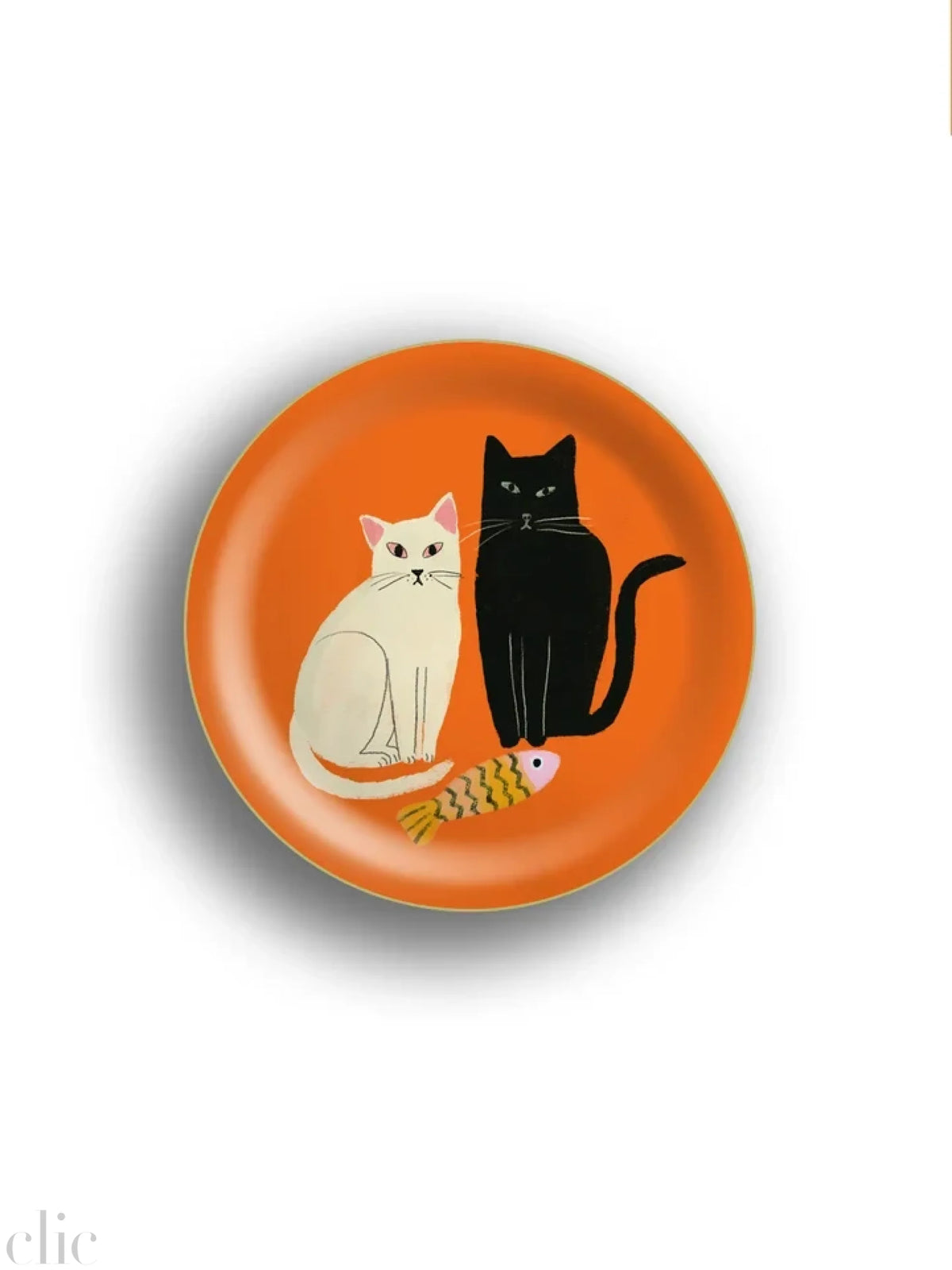 Cats with Fish Mini Tray in Orange, from Avenida Home