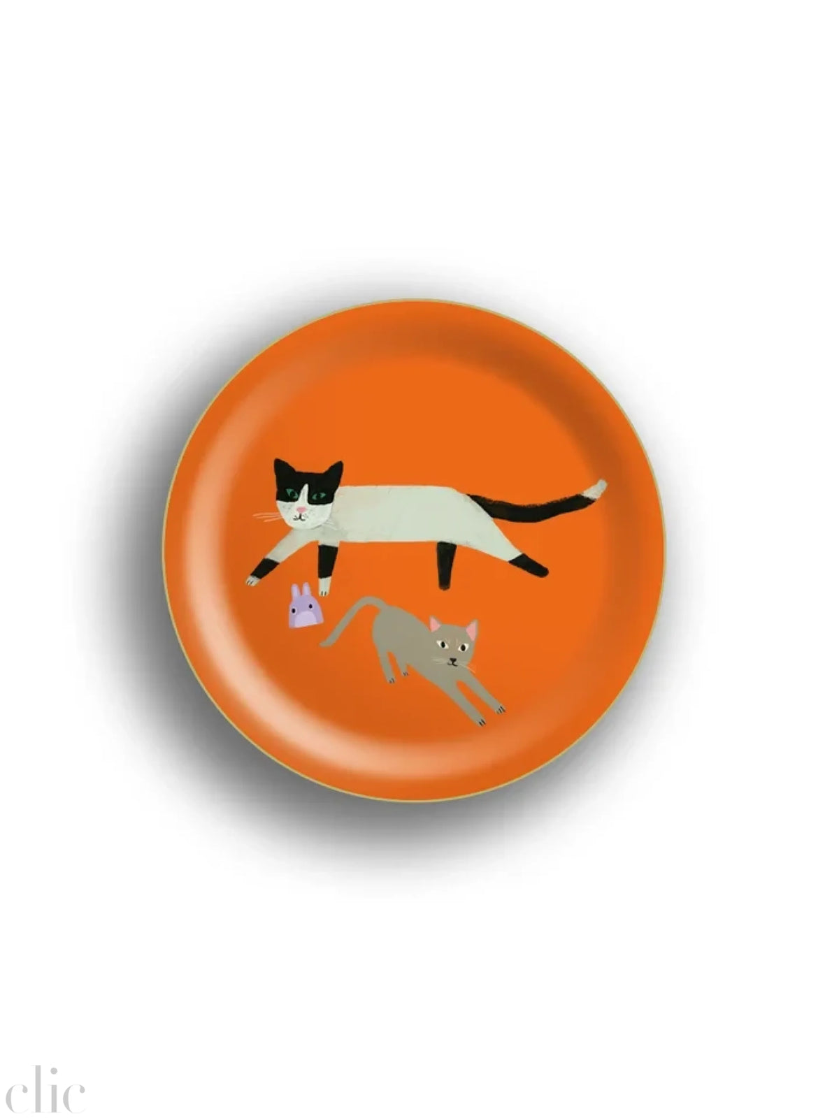 Cats and Toy Mini Tray in Orange, from Avenida Home