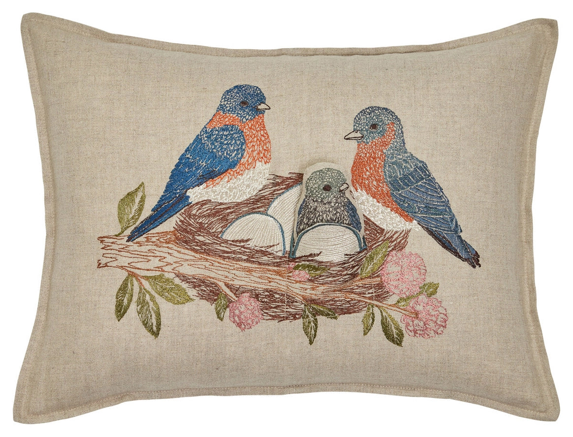 Bluebird Nest Pocket Pillow, from Coral & Tusk