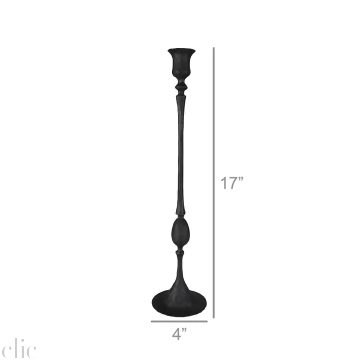 Large Petro Taper Candle Holder in Black, from HomArt
