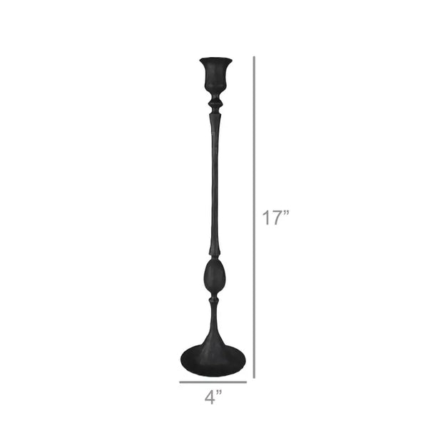 Large Petro Taper Candle Holder in Black, from HomArt