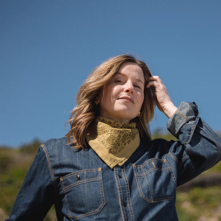 Natural Dye Silk Bandana in Chebula, from Last Chance Textiles