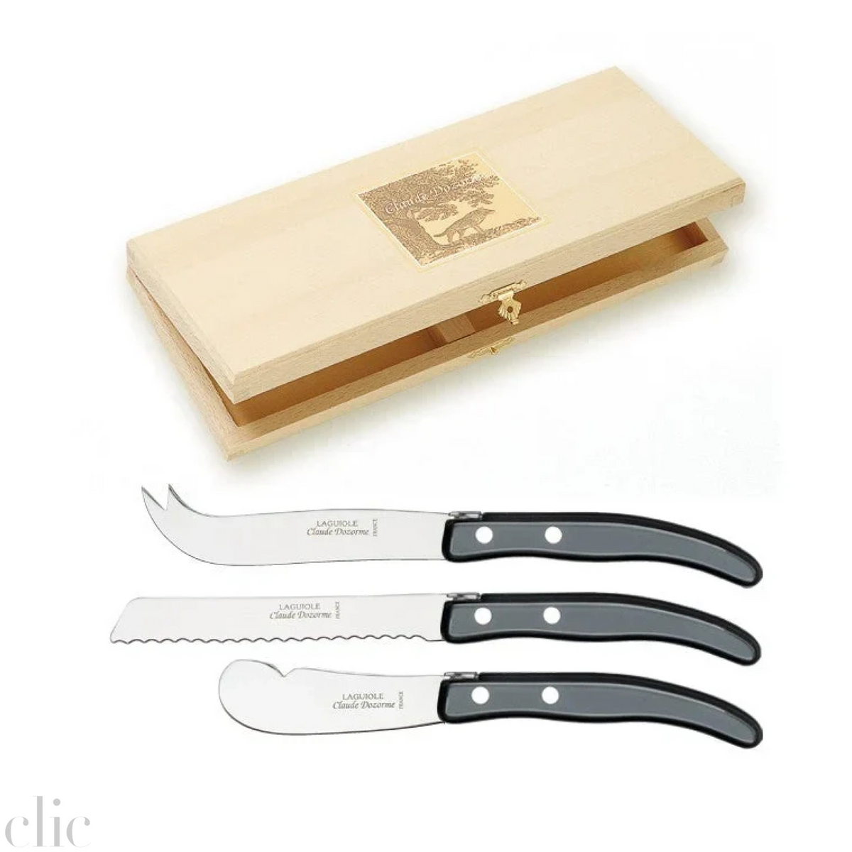 Berlingot 3 Piece Breakfast Set in Grey, from Claude Dozorme