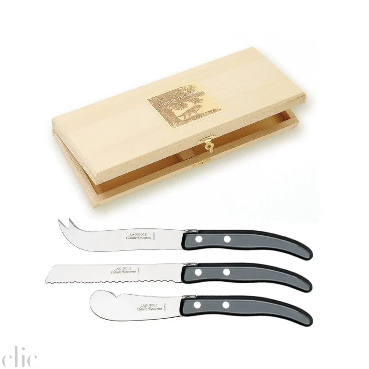 Berlingot 3 Piece Breakfast Set in Grey, from Claude Dozorme
