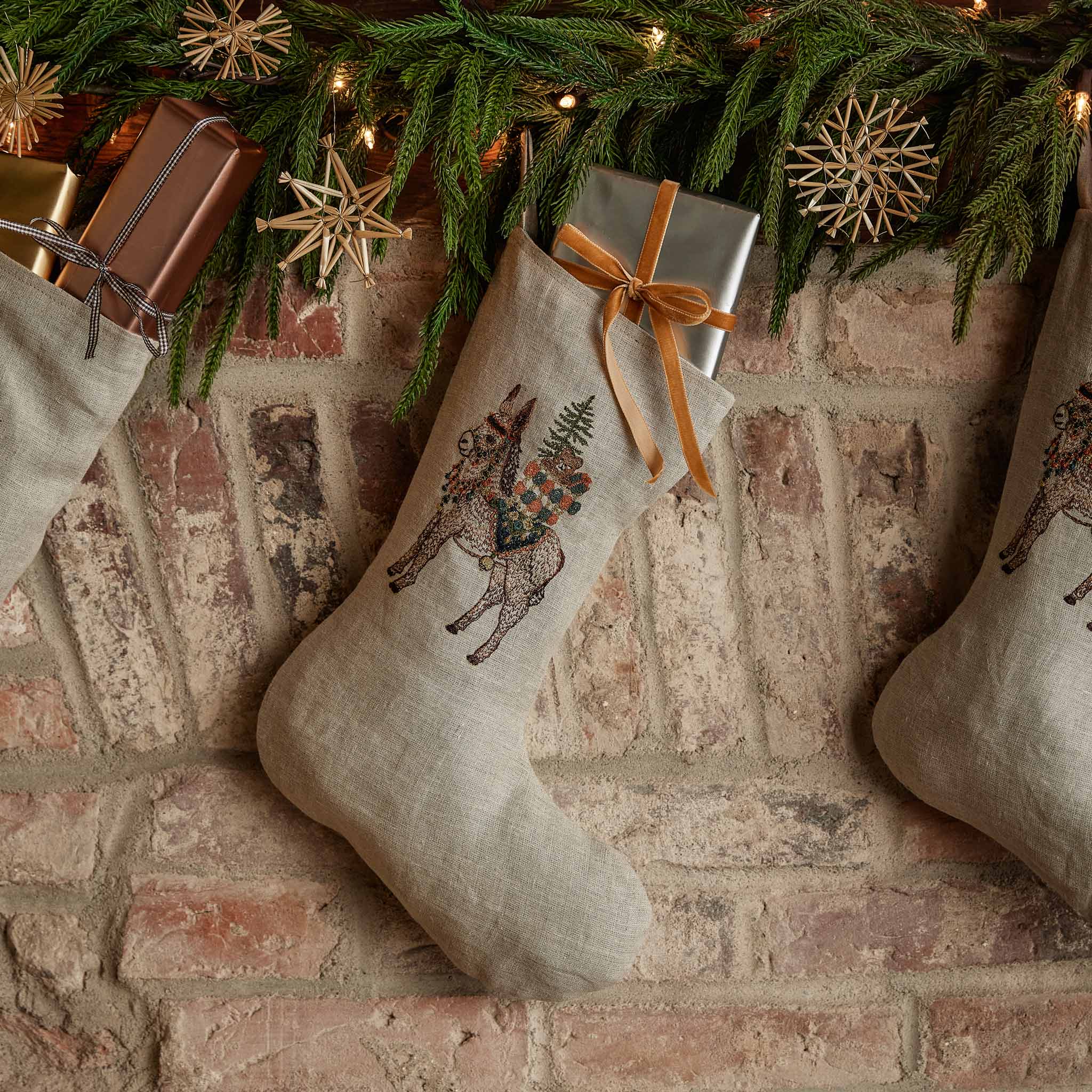 Small Christmas Donkey Stocking, fromcoral & Tusk