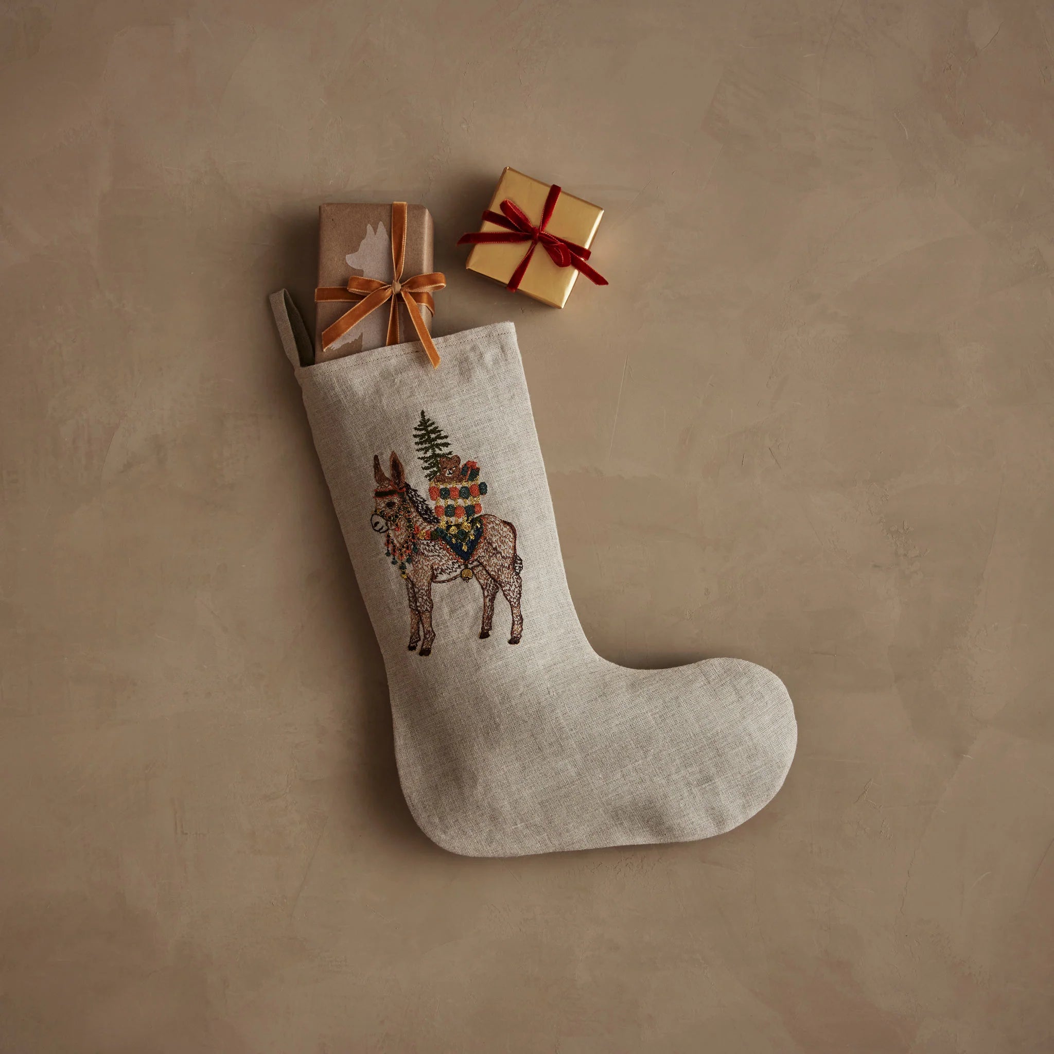 Small Christmas Donkey Stocking, fromcoral & Tusk
