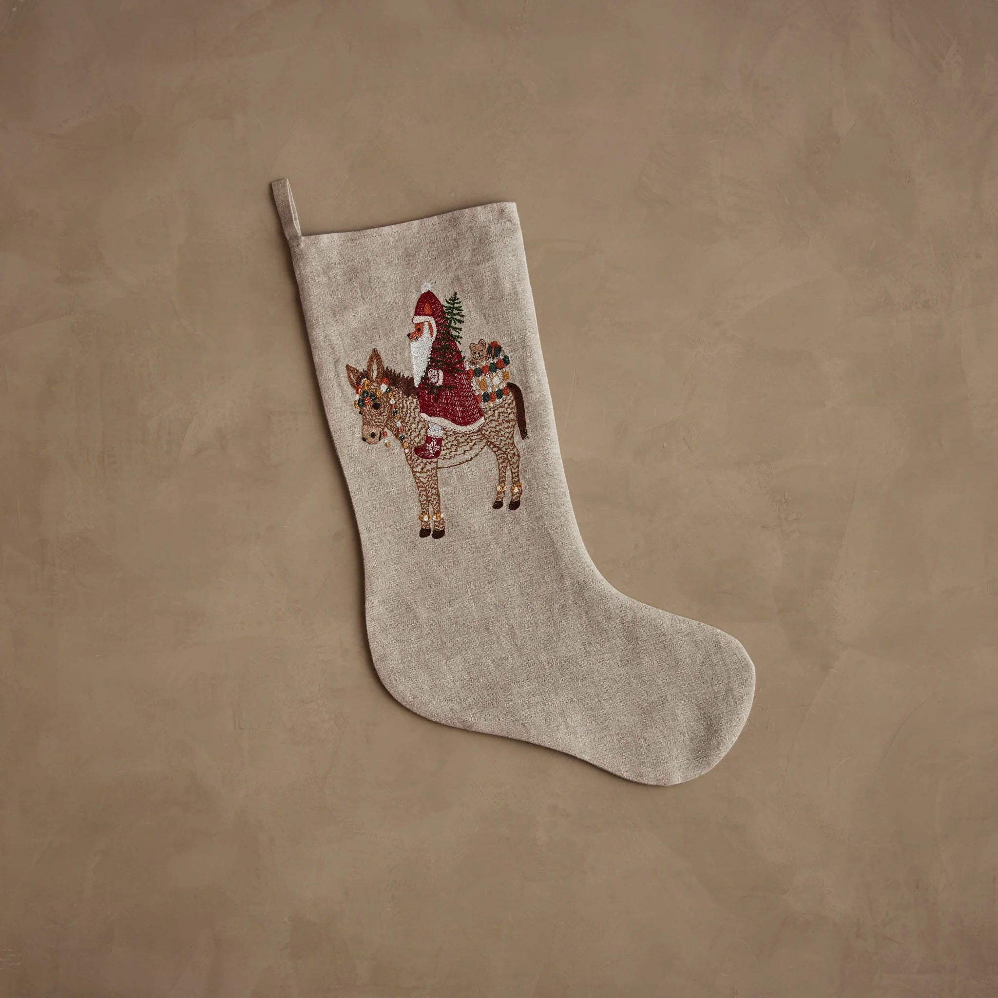 Large Santa on Donkey Stocking, from Coral & Tusk