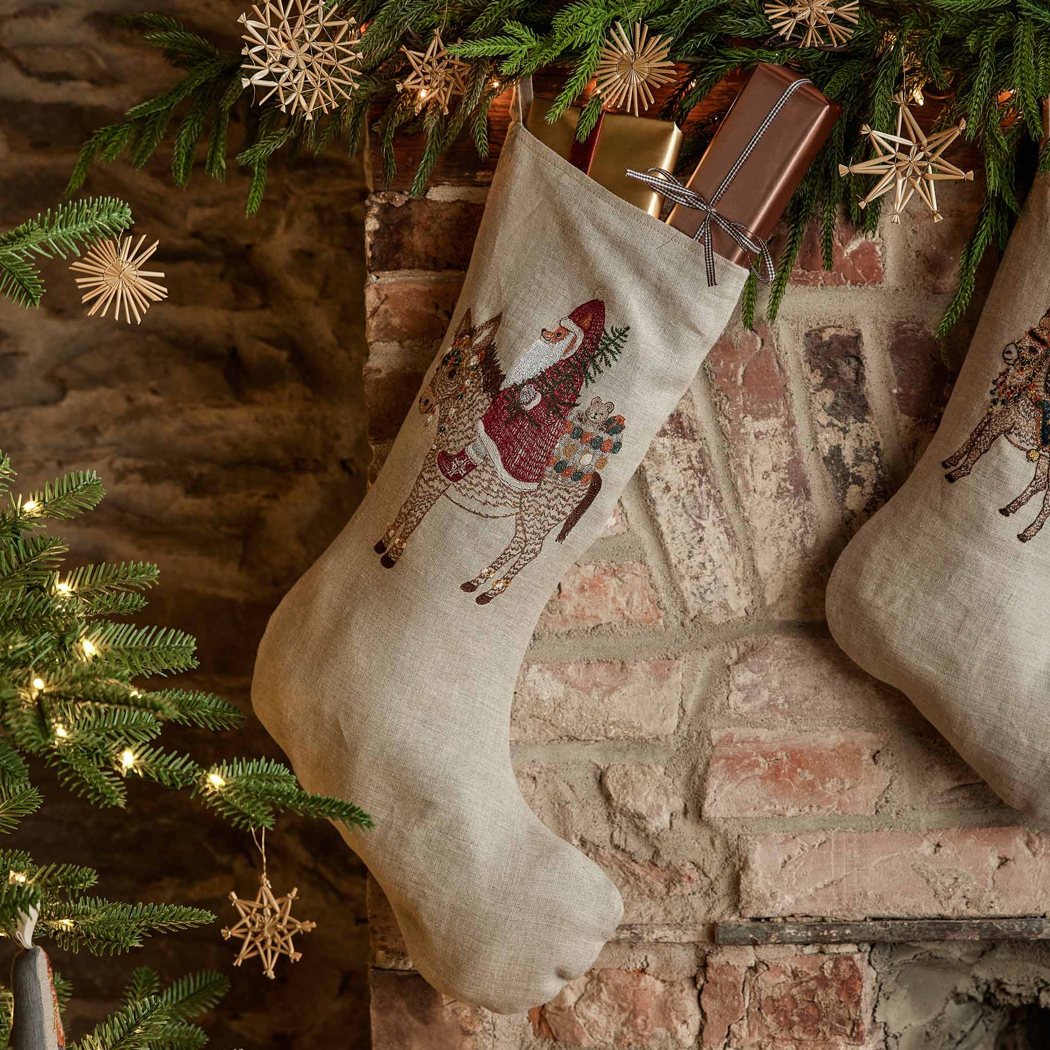 Large Santa on Donkey Stocking, from Coral & Tusk