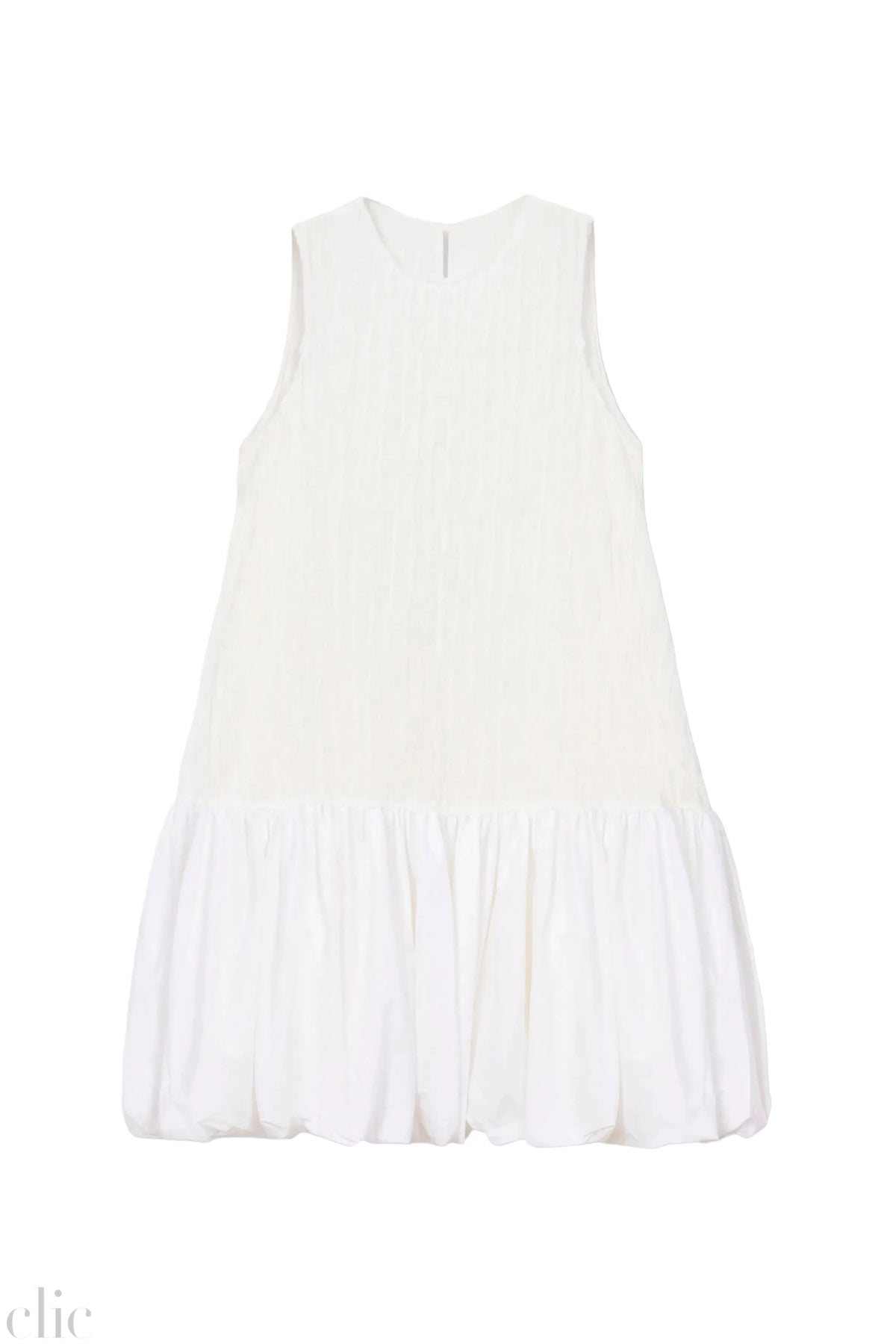 Crinkled Balloon Dress in White, from Cordera