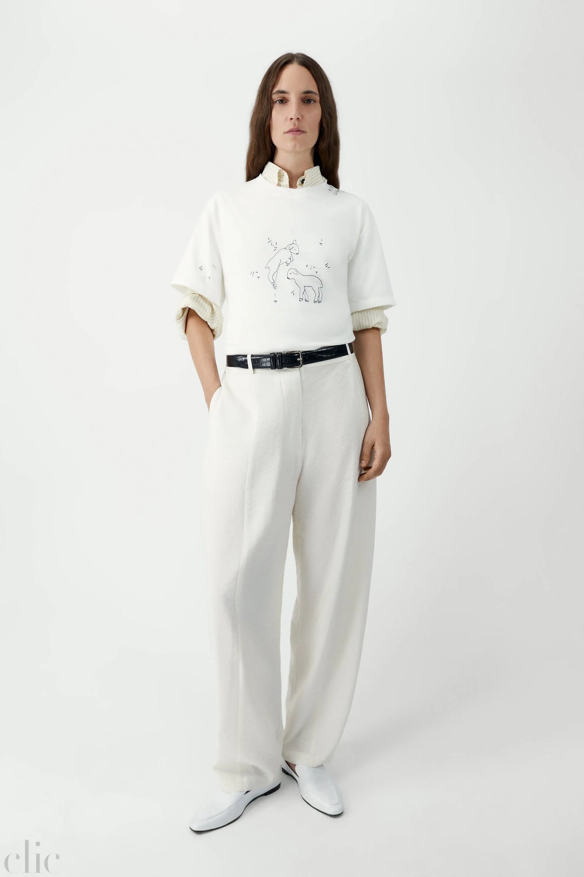 Embroidered T-Shirt in White, from Cordera