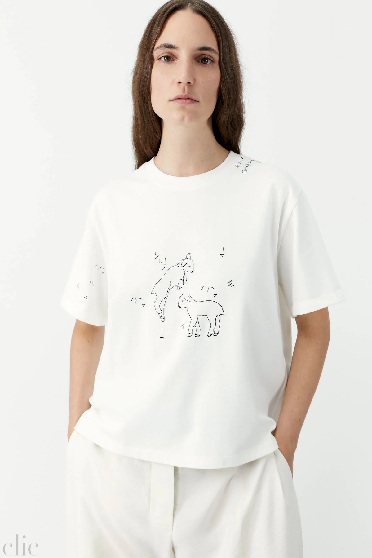 Embroidered T-Shirt in White, from Cordera