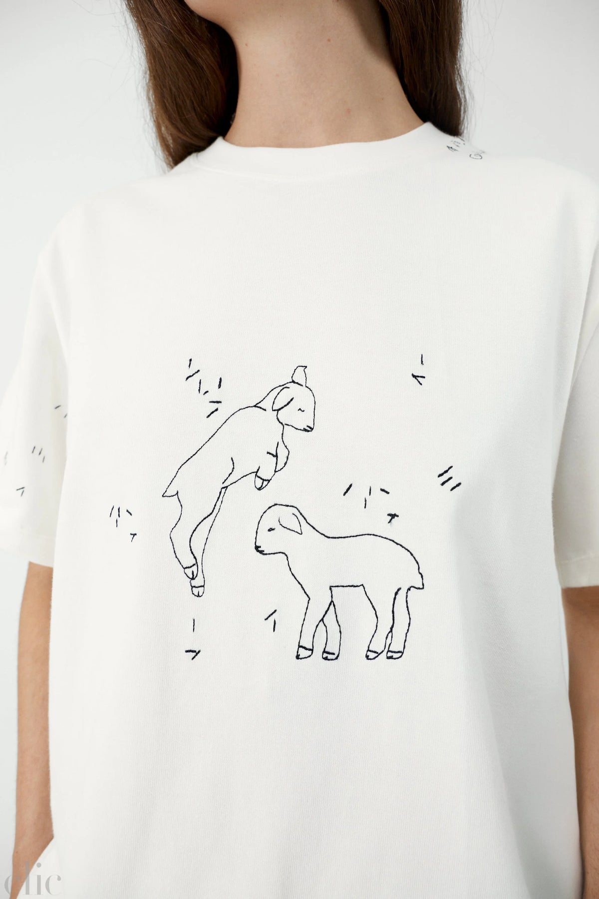 Embroidered T-Shirt in White, from Cordera