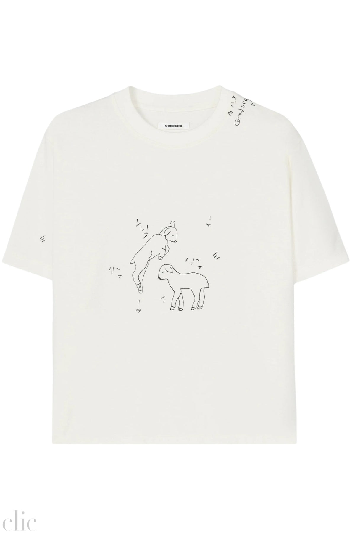 Embroidered T-Shirt in White, from Cordera