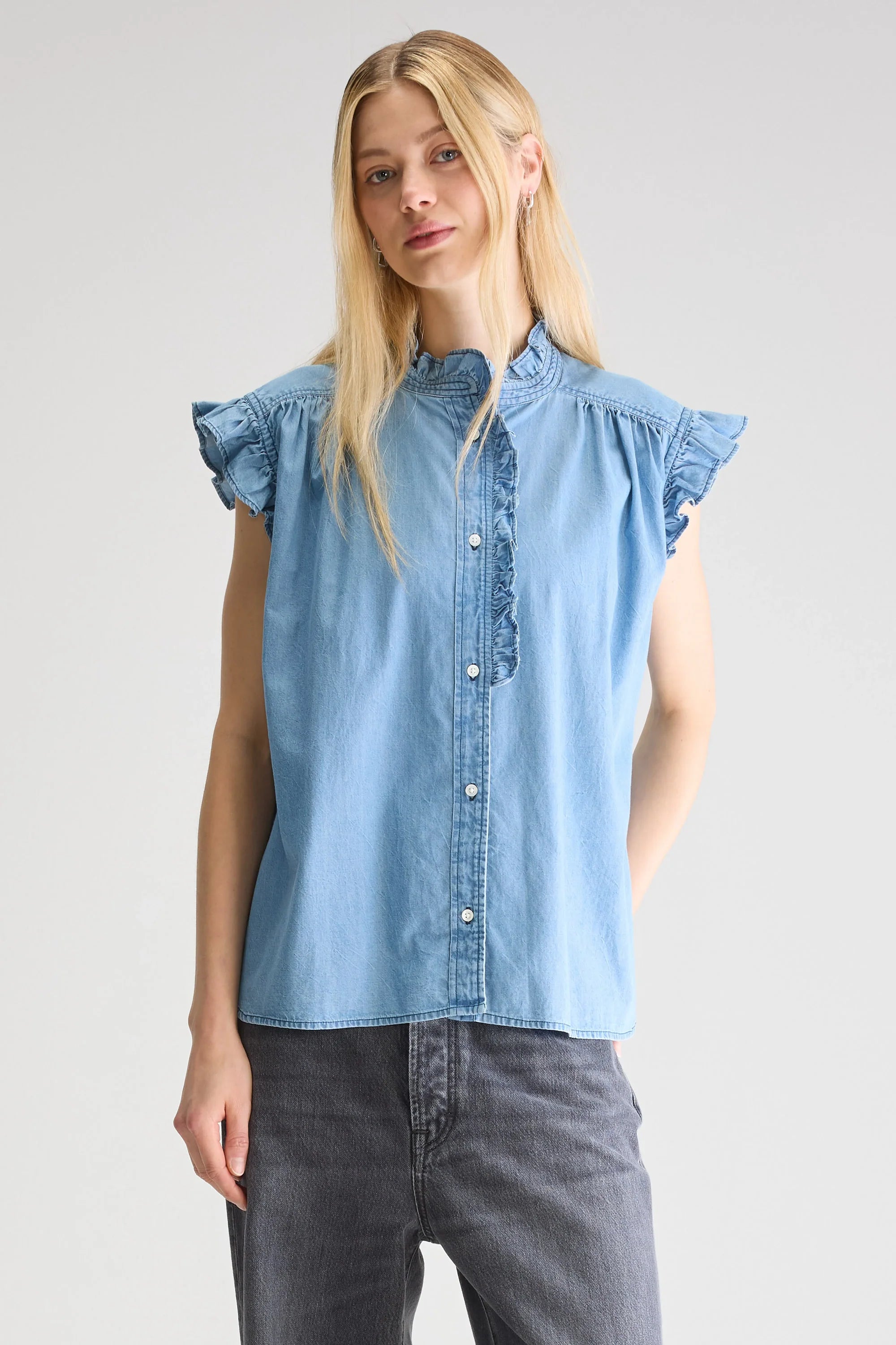 Coyote Blouse in Chambray, from Bellerose