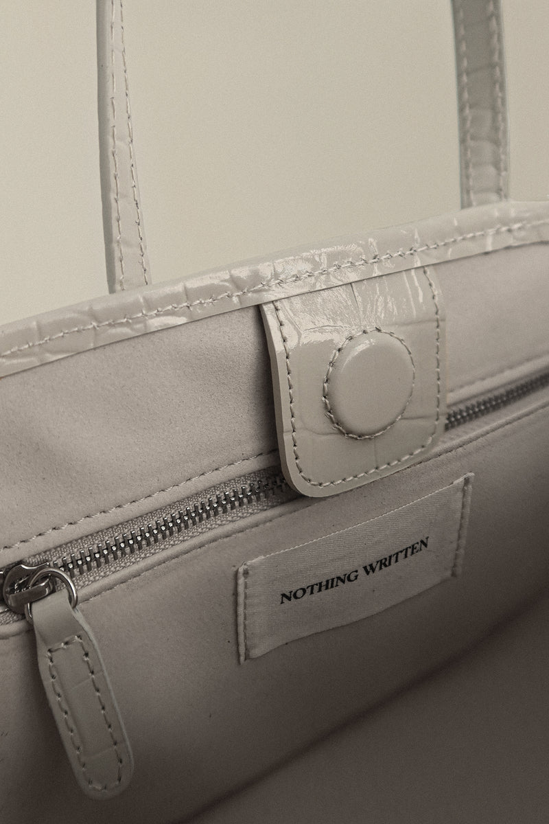 Ain Croco Tote Bag in Ivory, from Nothing Written