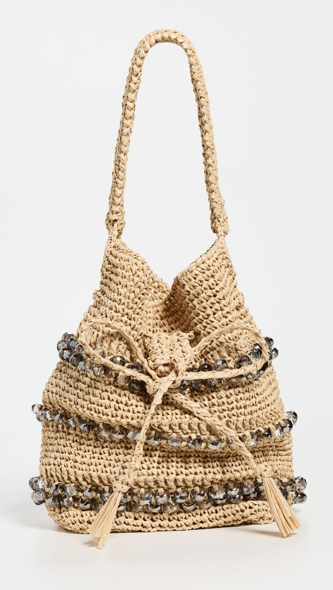 Crystal Bucket Bag in Natural, from Maria La Rosa