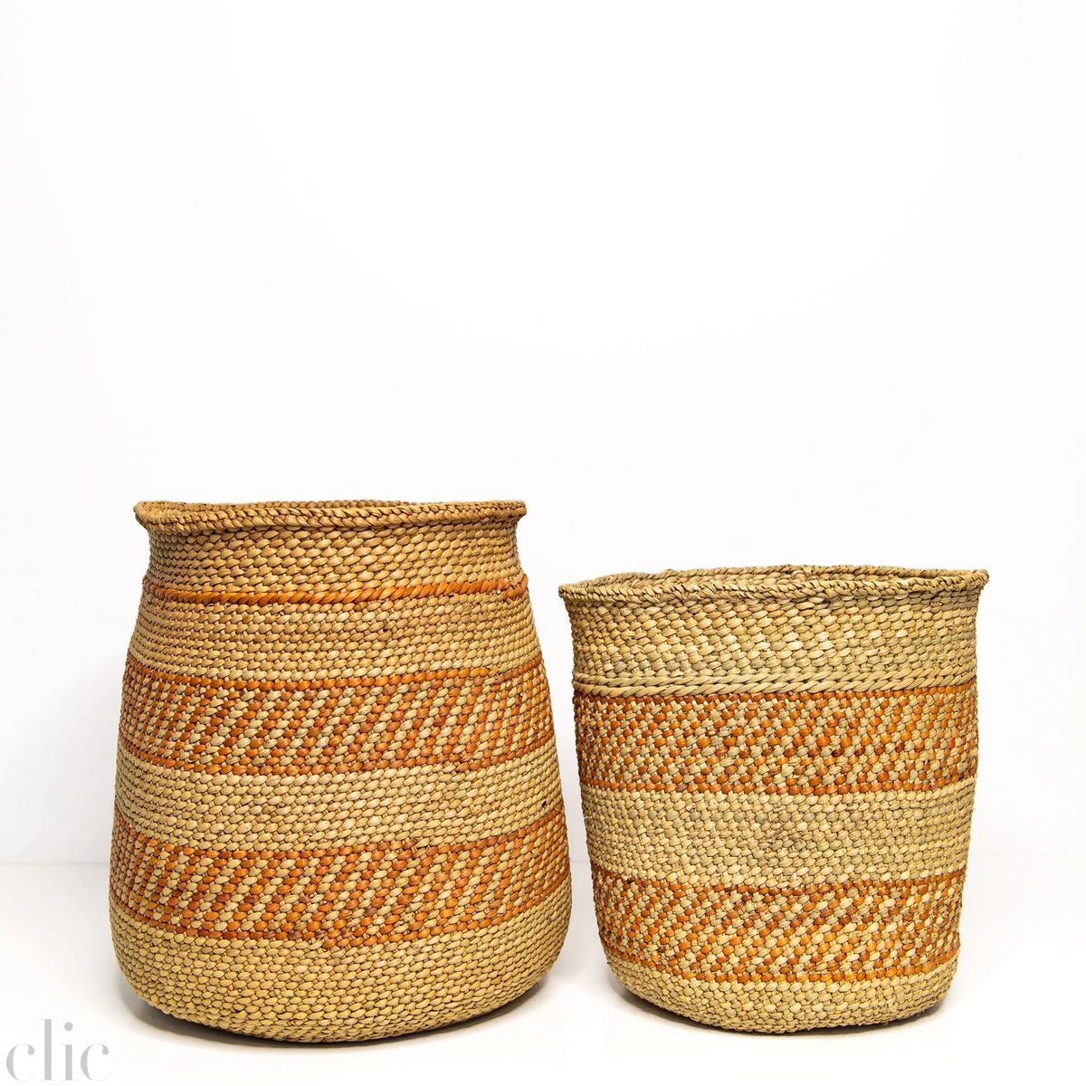Large Iringa Basket in Aburn Stripe