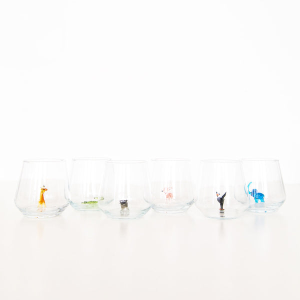 Safari Drinking Glass Set, from Minizoo