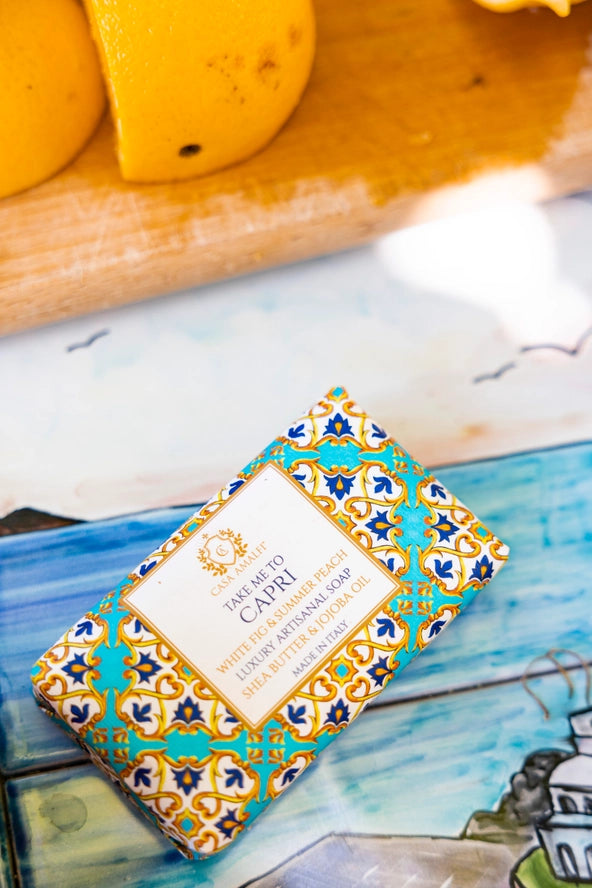 Take Me To Capri White Fig & Summer Peach Bar Soap, from Casa Amalfi