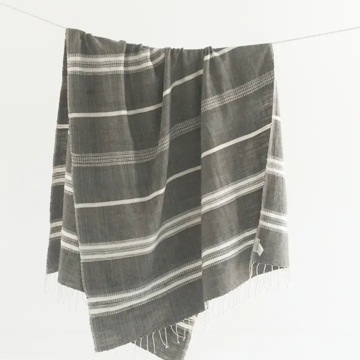 Aden Cotton Throw in Grey and Natural, from Creative Women