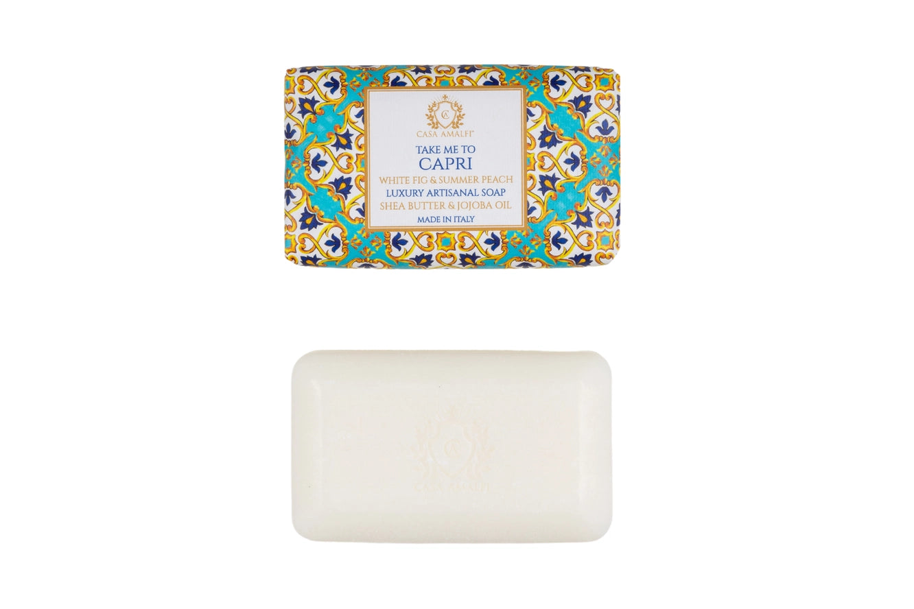 Take Me To Capri White Fig & Summer Peach Bar Soap, from Casa Amalfi