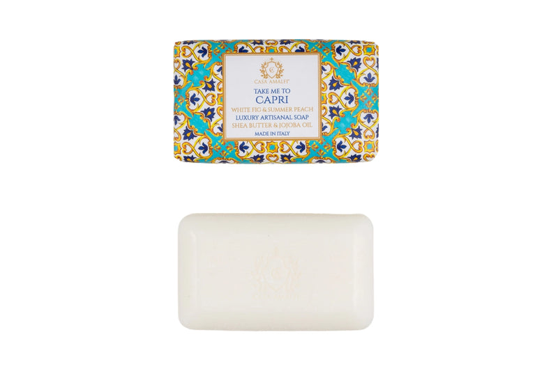 Take Me To Capri White Fig & Summer Peach Bar Soap, from Casa Amalfi