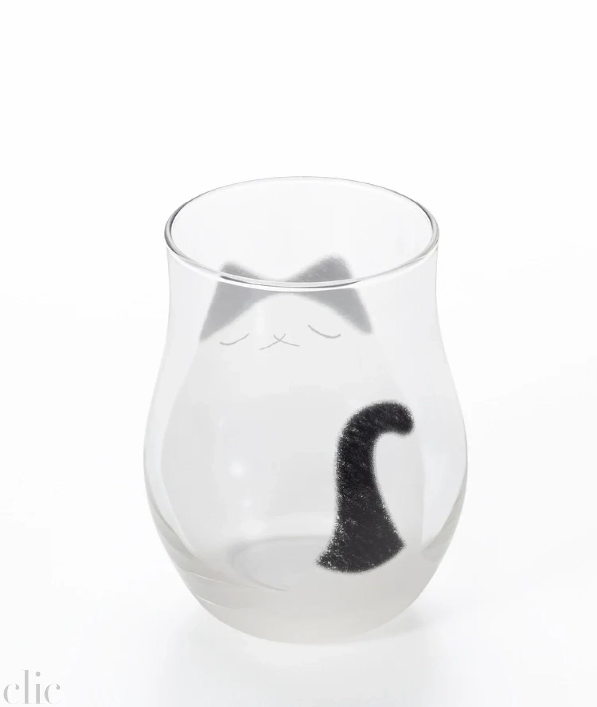 Cat Drinking Glass in Black, from Aderia