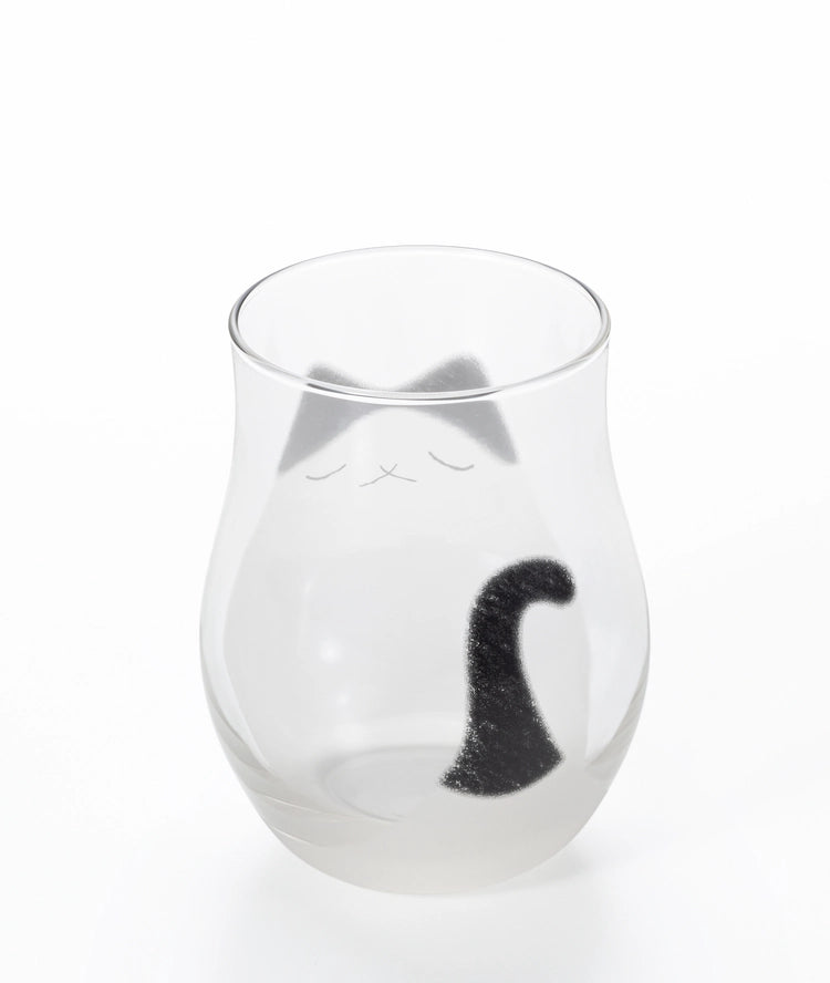 Cat Drinking Glass in Black, from Aderia