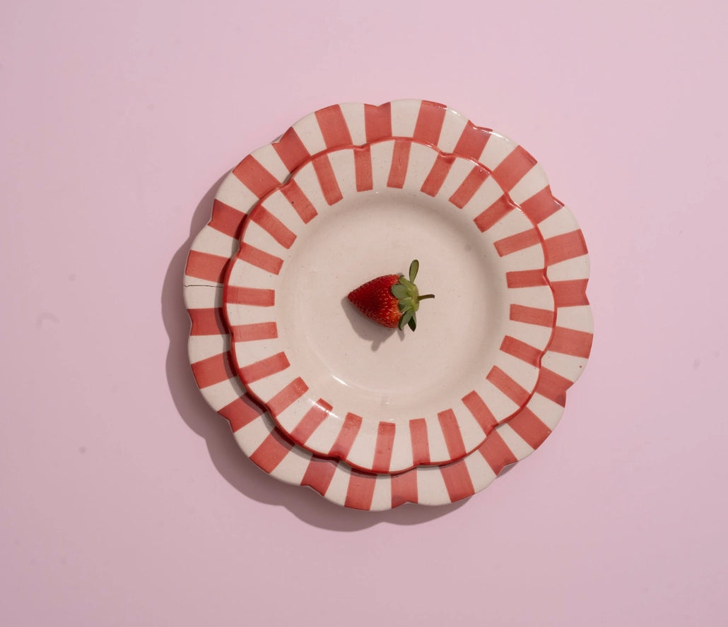 Ceramic Stripe Dinner Plate, from Casa Amarosa