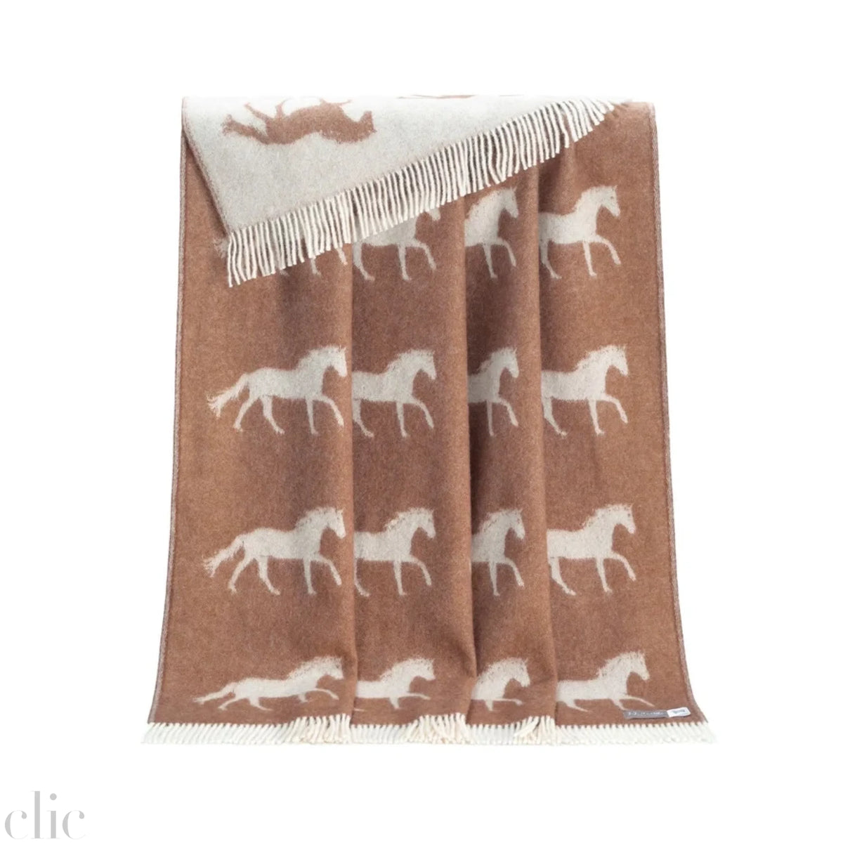 Horse Wool throw in Chestnut