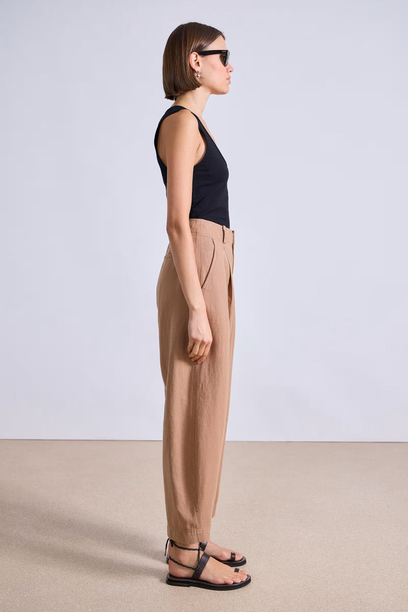 Bari Crop Trouser in Deep Khaki, from Apiece Apart